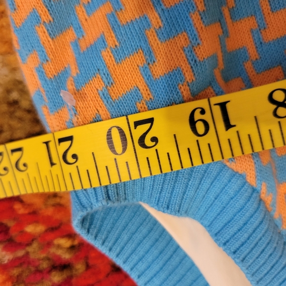 PRX Sz XL Pivot Rules Performance Blue Orange Houndstooth Pullover Golf Vest NWT - Picture 9 of 9